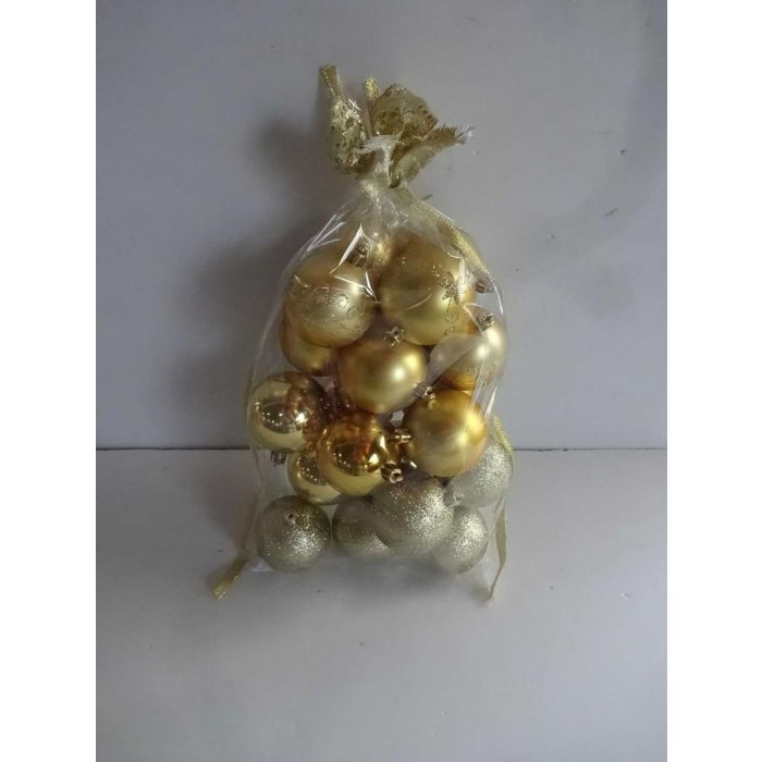 SACCHETTO 20 PEZZI PALLINE 6 CM ORO