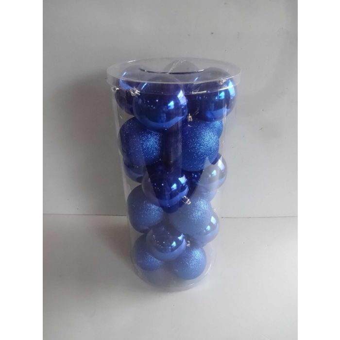 SET 24 PALLINE NATALE 8 CM BLU SET 24 PALLINE NATALE 8 CM BLU