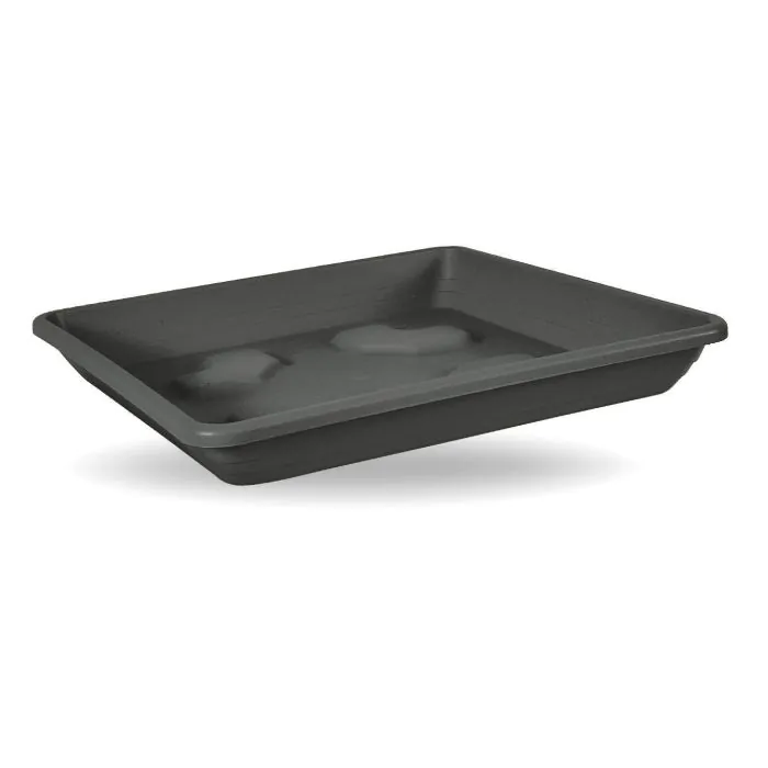 Sottovaso Quadrato Antracite 50x50cm in Plastica