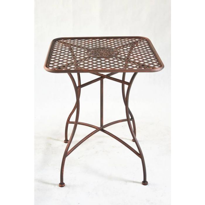 TAVOLO IN ALLUMINIO MARRONE CM 59X59 E H 80 TAVOLO IN ALLUMINIO MARRONE CM 59X59 E H 80