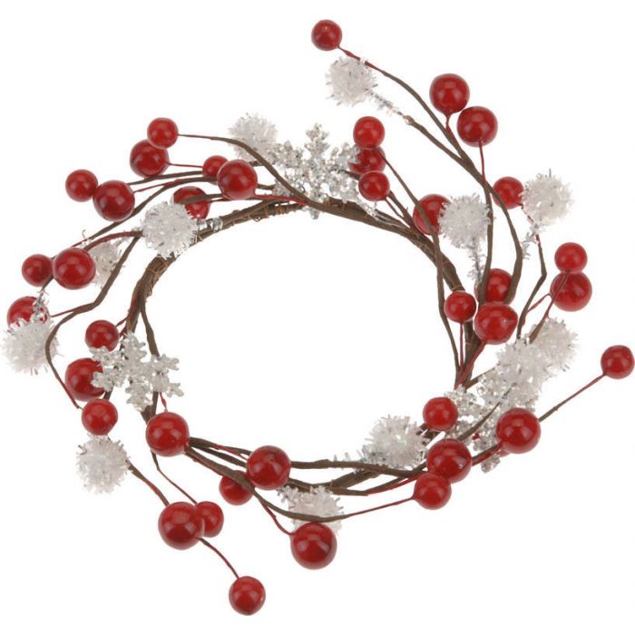 CORONA C/BACCHE ROSSE 12CM