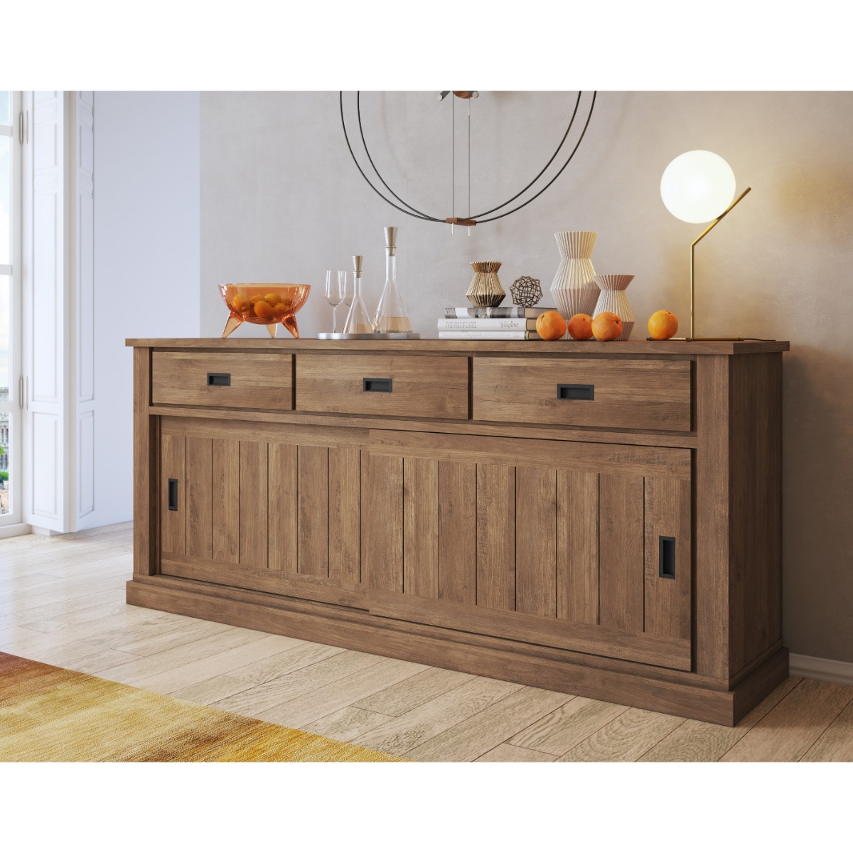 CREDENZA MOD. ANTHONY CM 220X50 H. 95 NOCE EASTWOOD 