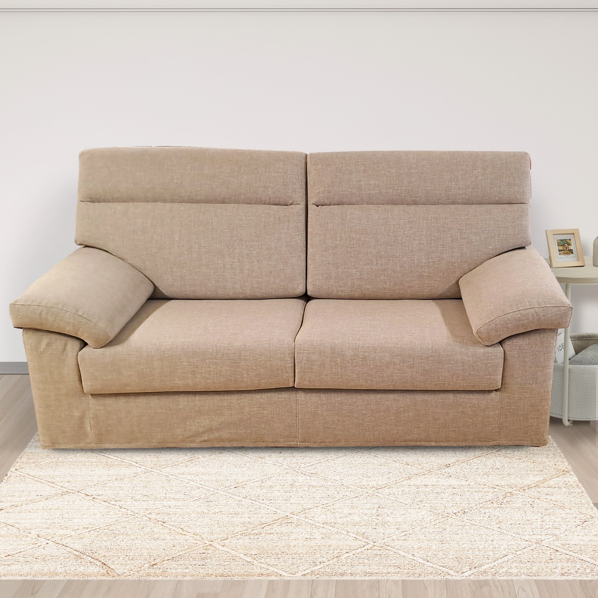 DIVANO 3 POSTI MOD. TORONTO IN TESSUTO BEIGE