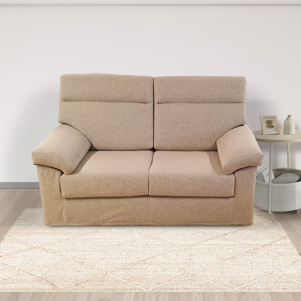 DIVANO 2 POSTI MOD. TORONTO IN TESSUTO BEIGE