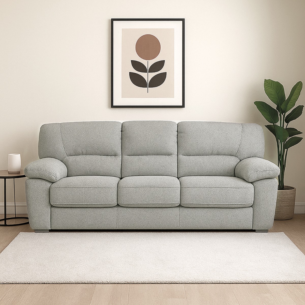 DIVANO 3 POSTI MOD. TERRY IN TESSUTO GRIGIO