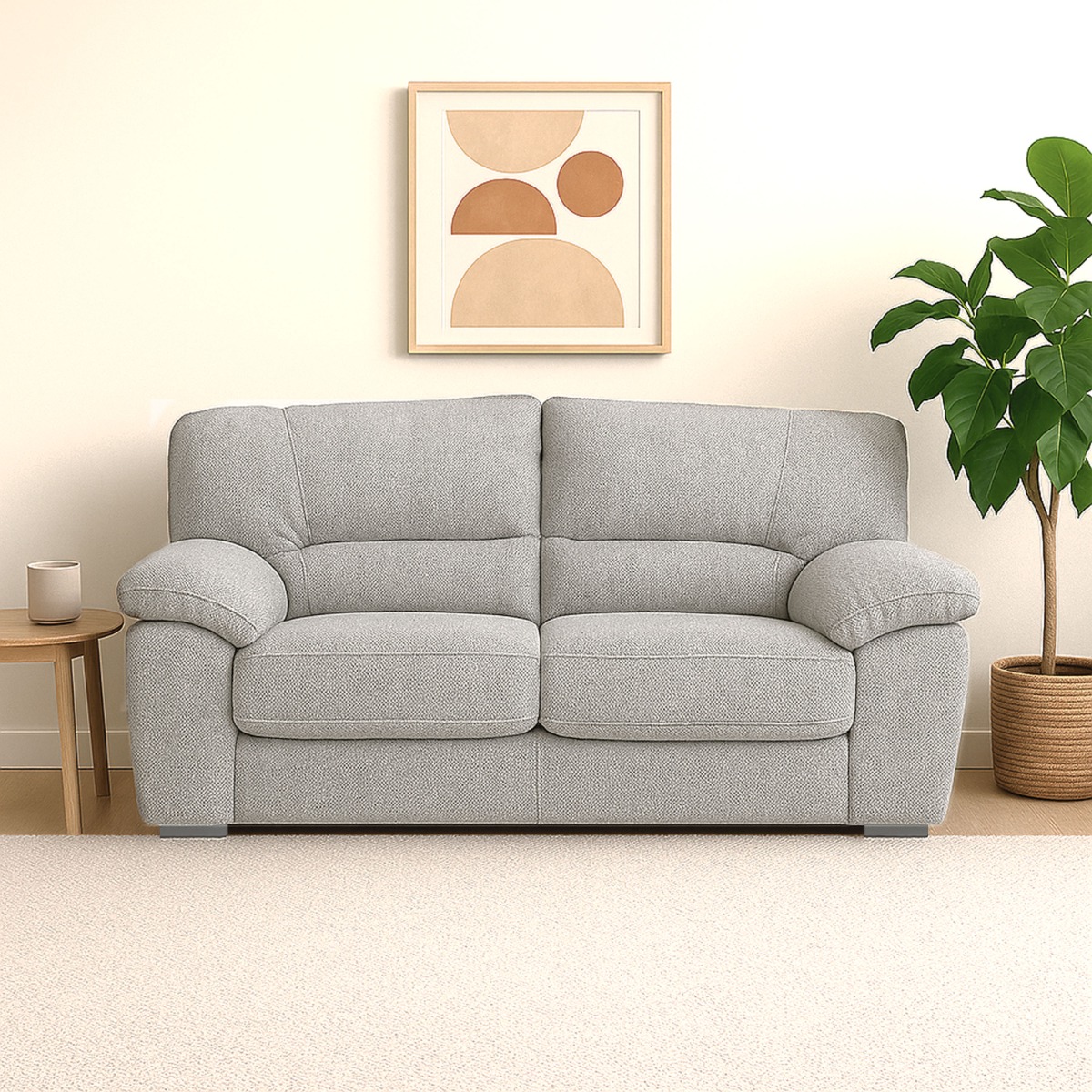 DIVANO 2 POSTI MOD. TERRY IN TESSUTO GRIGIO