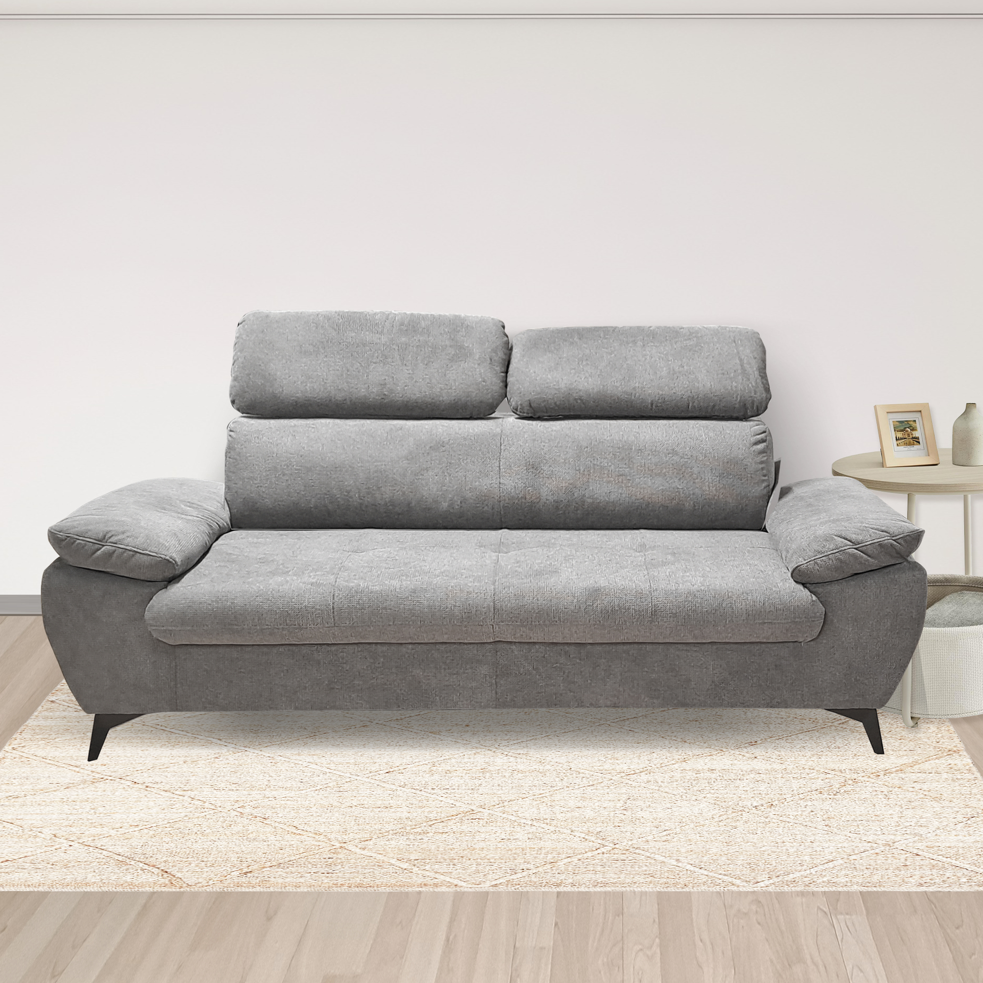 DIVANO 3 POSTI MOD. HUDSON IN TESSUTO GRIGIO CHIARO