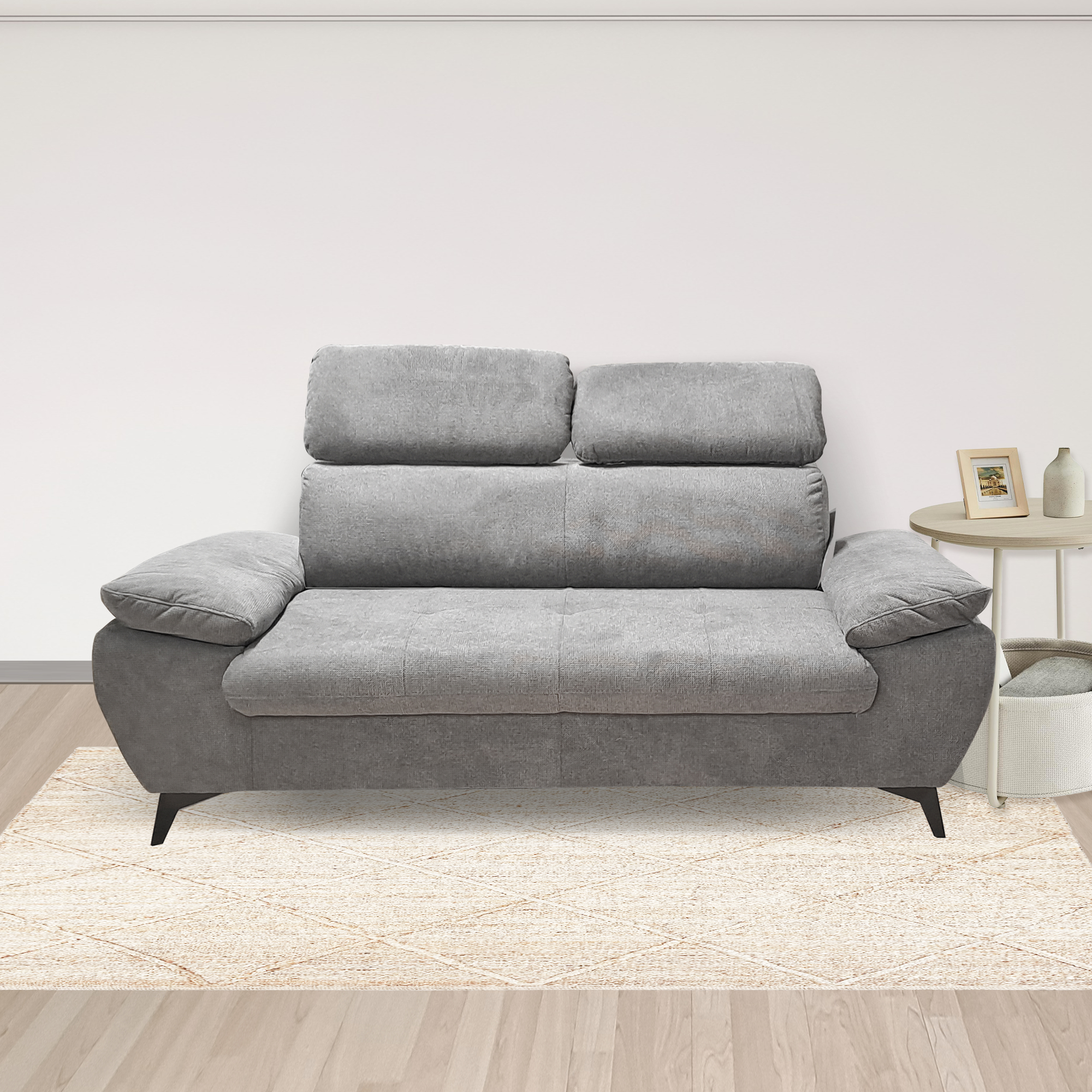 DIVANO 2 POSTI MOD. HUDSON IN TESSUTO GRIGIO CHIARO