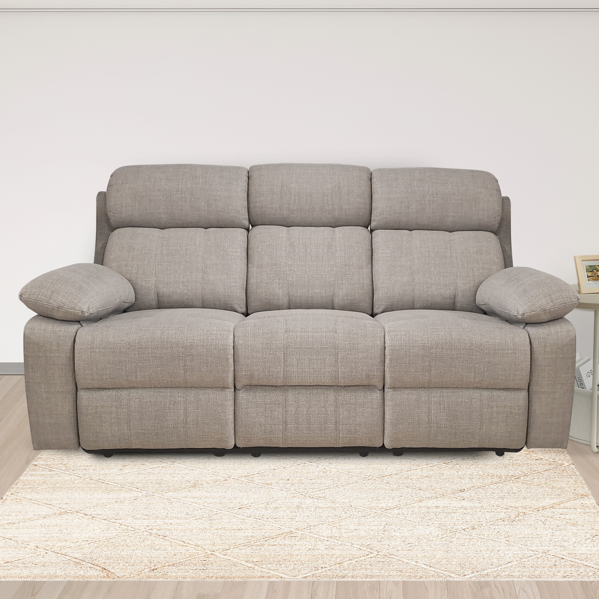DIVANO 3 POSTI MOD. KEY CON RELAX ELETTRICO IN TESSUTO BEIGE