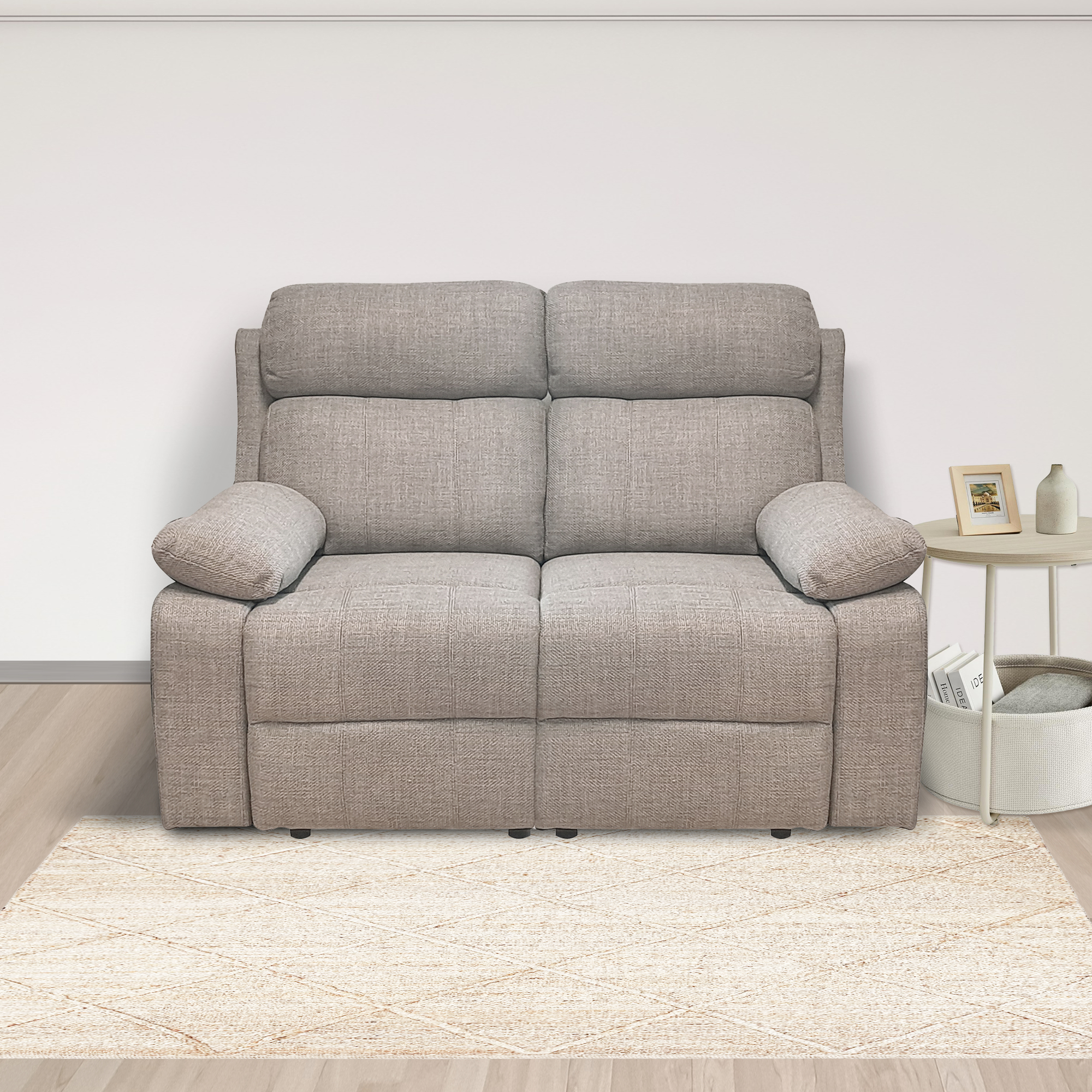 DIVANO 2 POSTI MOD. KEY CON RELAX ELETTRICO IN TESSUTO BEIGE