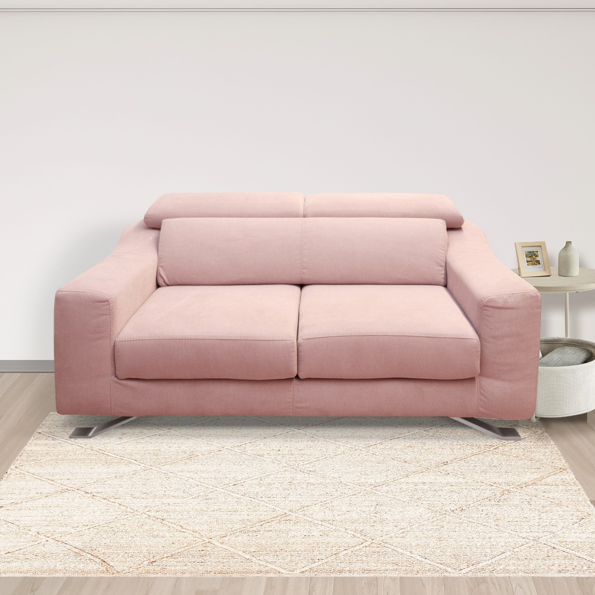 DIVANO 2 POSTI MOD. WINSON IN TESSUTO ROSA CON SEDUTE ESTRAIBILI 