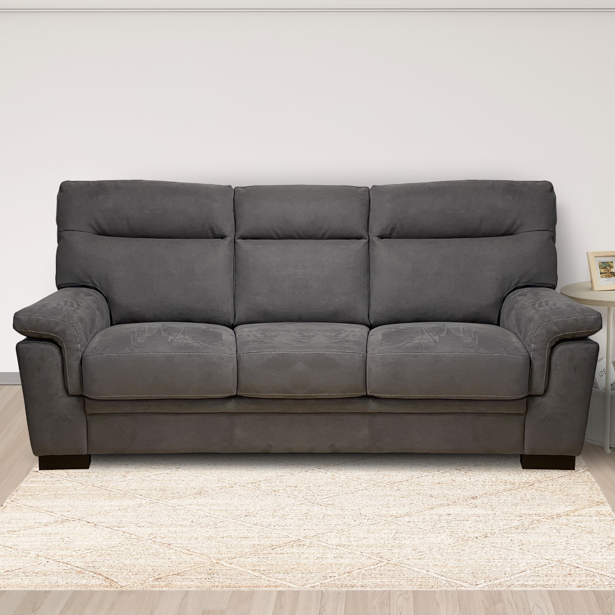 DIVANO 3 POSTI FLAVIA CM 213 CON CARRELLO ESTRAIBILE FLAVIA IN TESSUTO DARK GREY 
