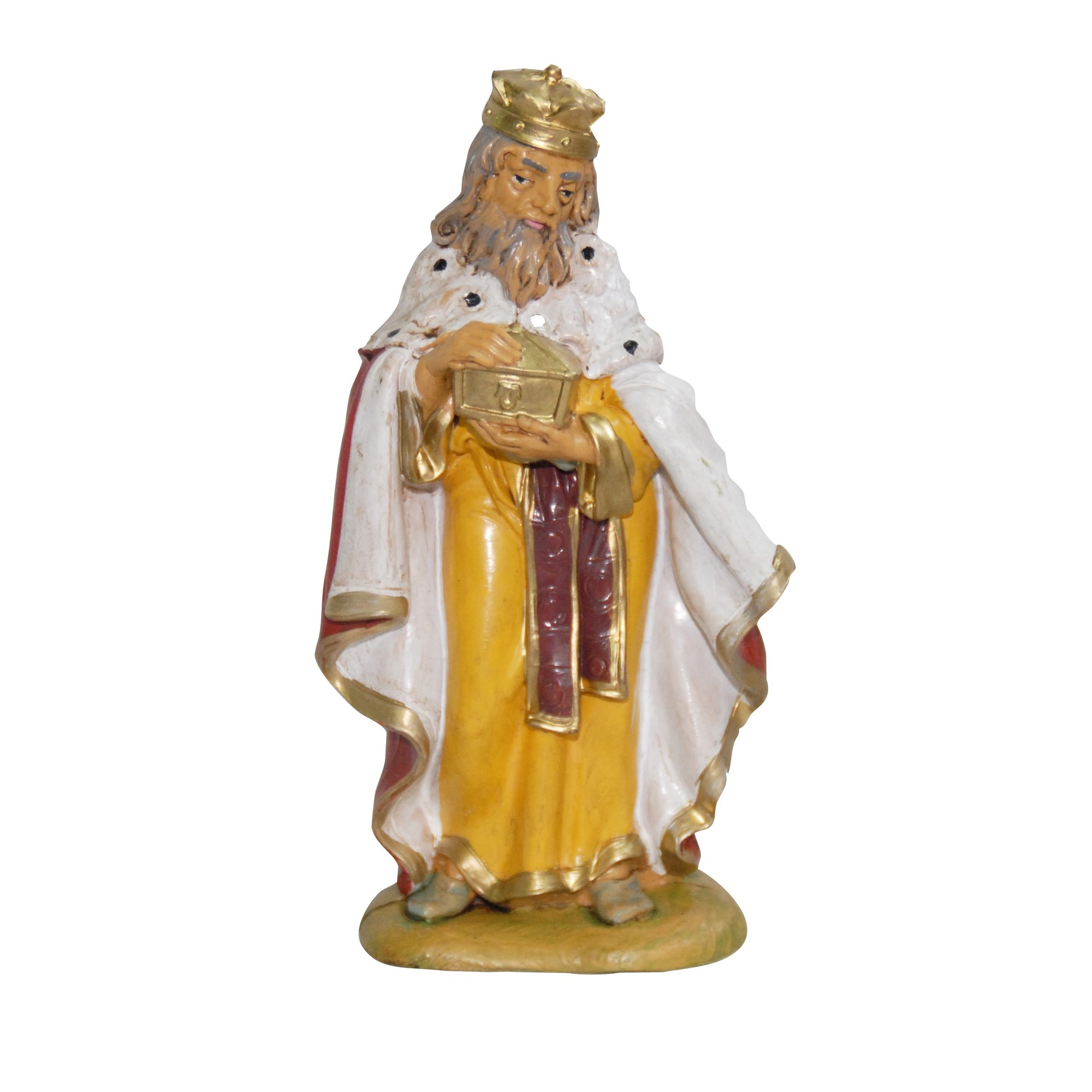 RE MAGIO MELCHIORRE BIANCO MOD. LUX IN PVC EFFETTO LEGNO H. 13CM 