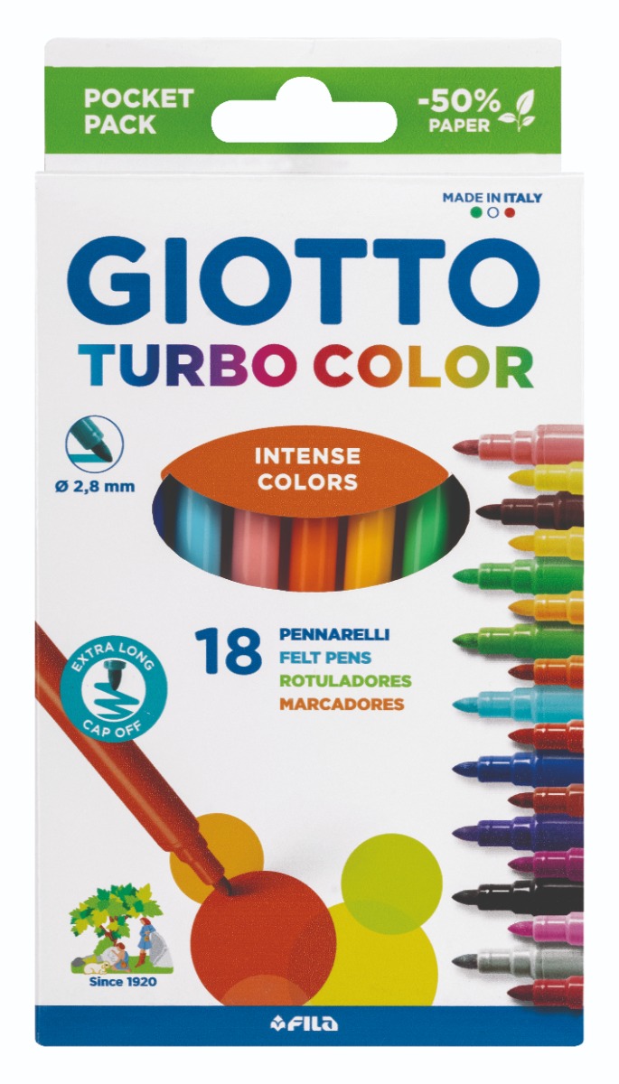 GIOTTO - ASTUCCIO TURBO COLOR CON 18 PENNARELLI  