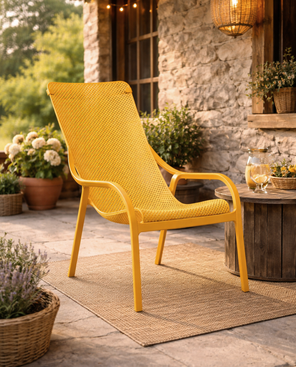 NARDI OUTDOOR - POLTRONA MOD. NET LOUNGE SENAPE