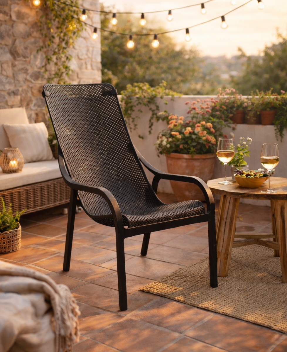 NARDI OUTDOOR - POLTRONA MOD. NET LOUNGE ANTRACITE