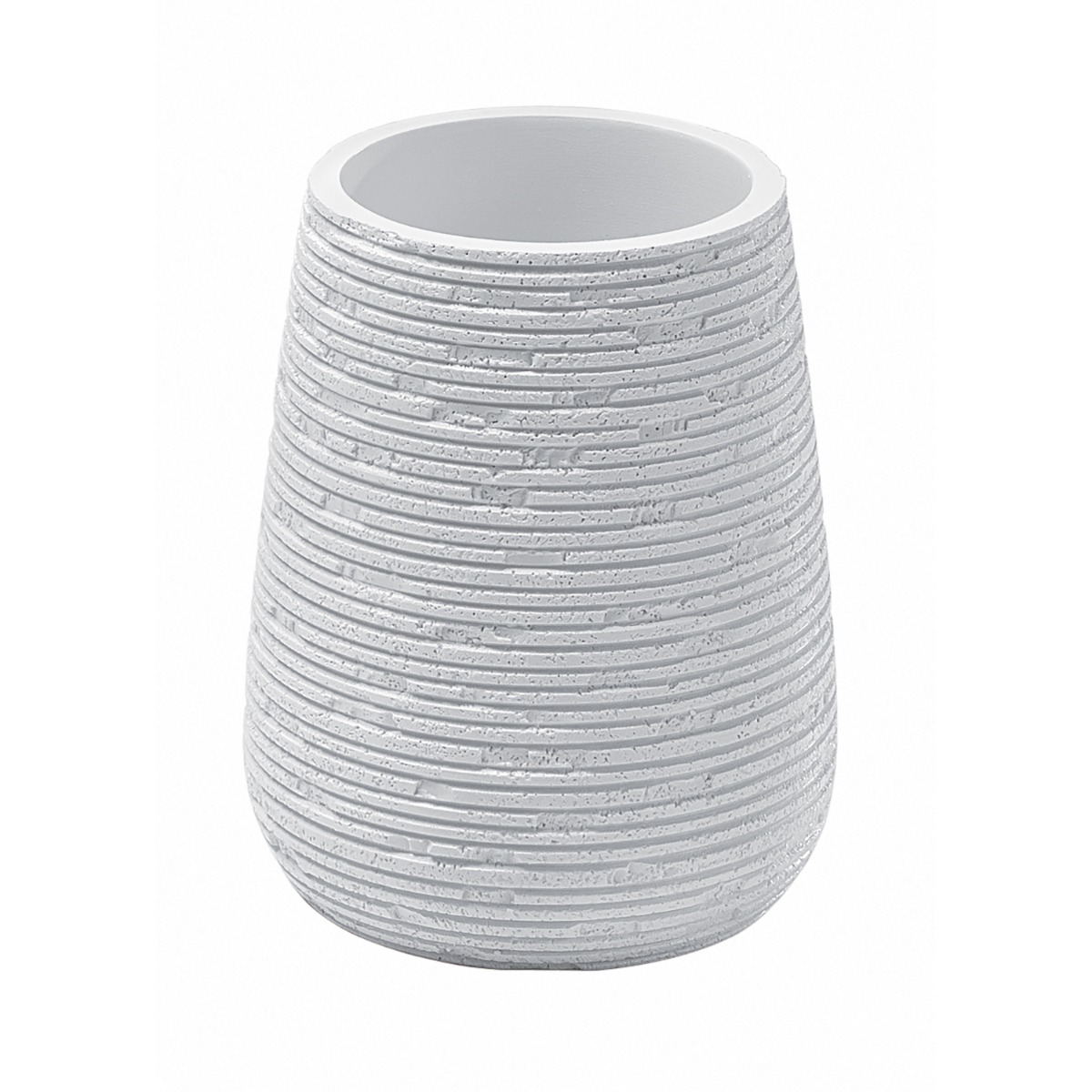 LINEA GEMINI - BICCHIERE PORTASPAZZOLINI IN RESINA BIANCO 