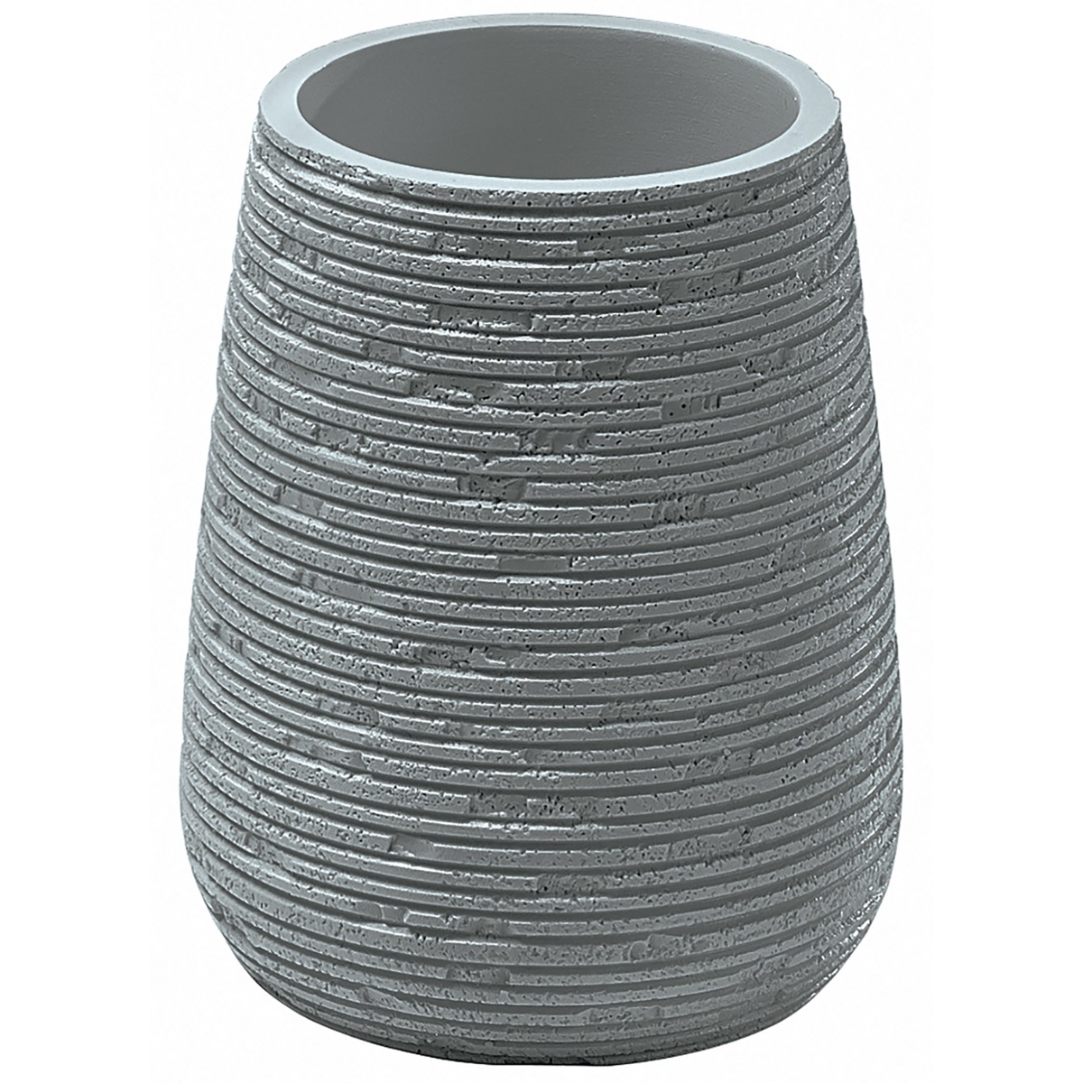 LINEA GEMINI - BICCHIERE PORTASPAZZOLINI IN RESINA GRIGIO