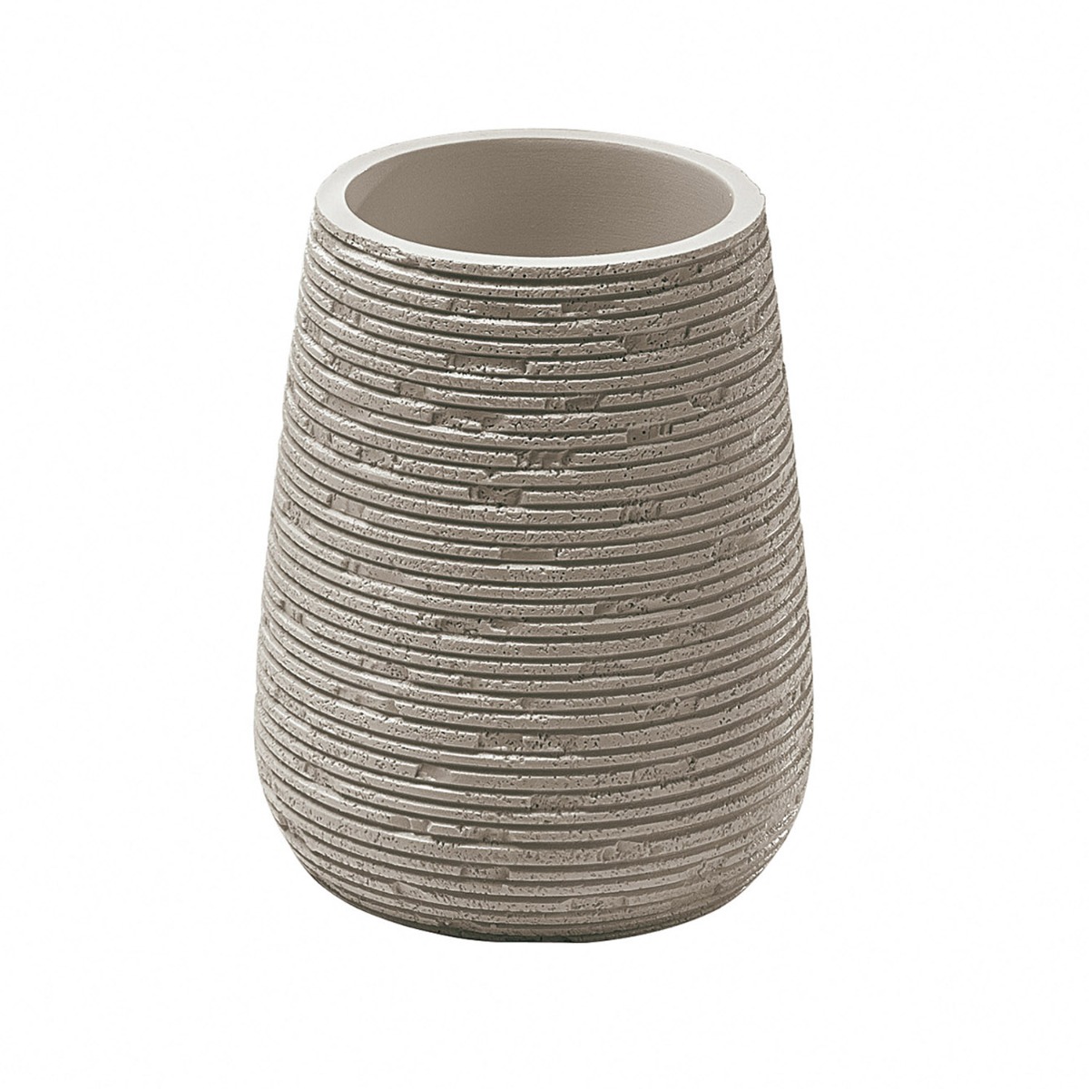 LINEA GEMINI - BICCHIERE PORTASPAZZOLINI IN RESINA TORTORA