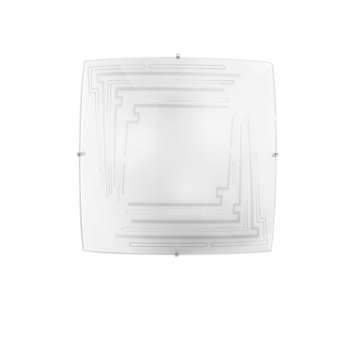 PLAFONIERA CONCEPT BIANCO E CROMO 40X40CM - 3XE27 MAX 60W