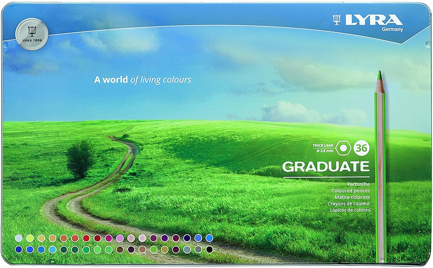 LYRA - GRADUATE SCATOLA 36 MATITE COLORATE 