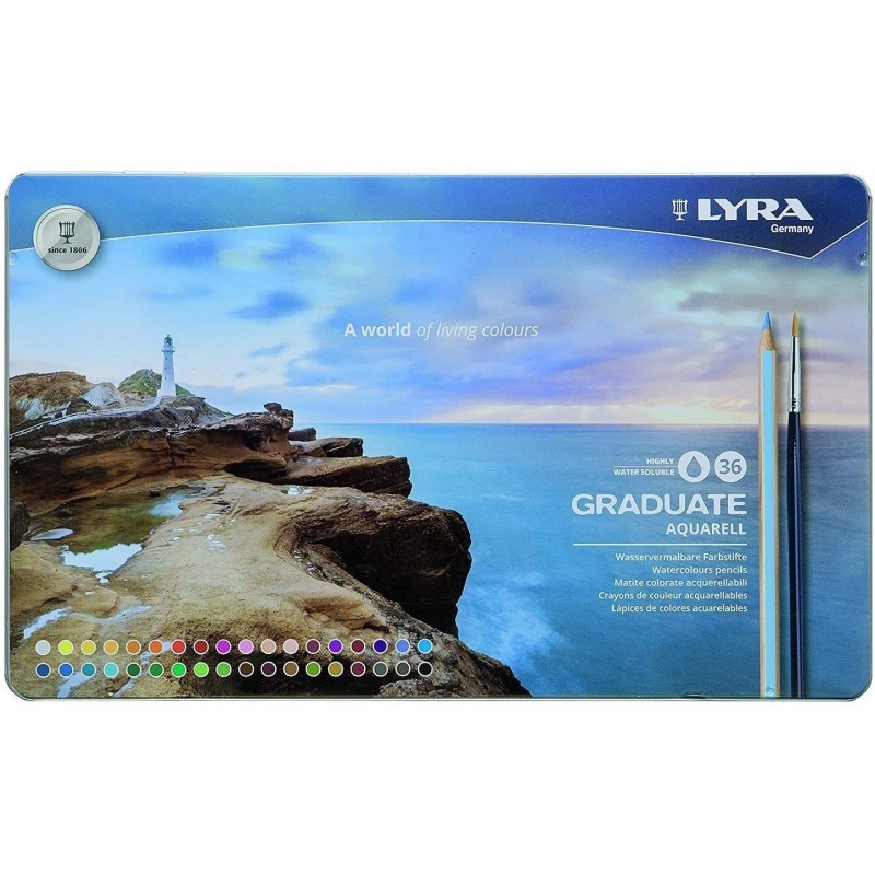 LYRA - GRADUATE AQUA SCATOLA 36 PASTELLI COLORATI