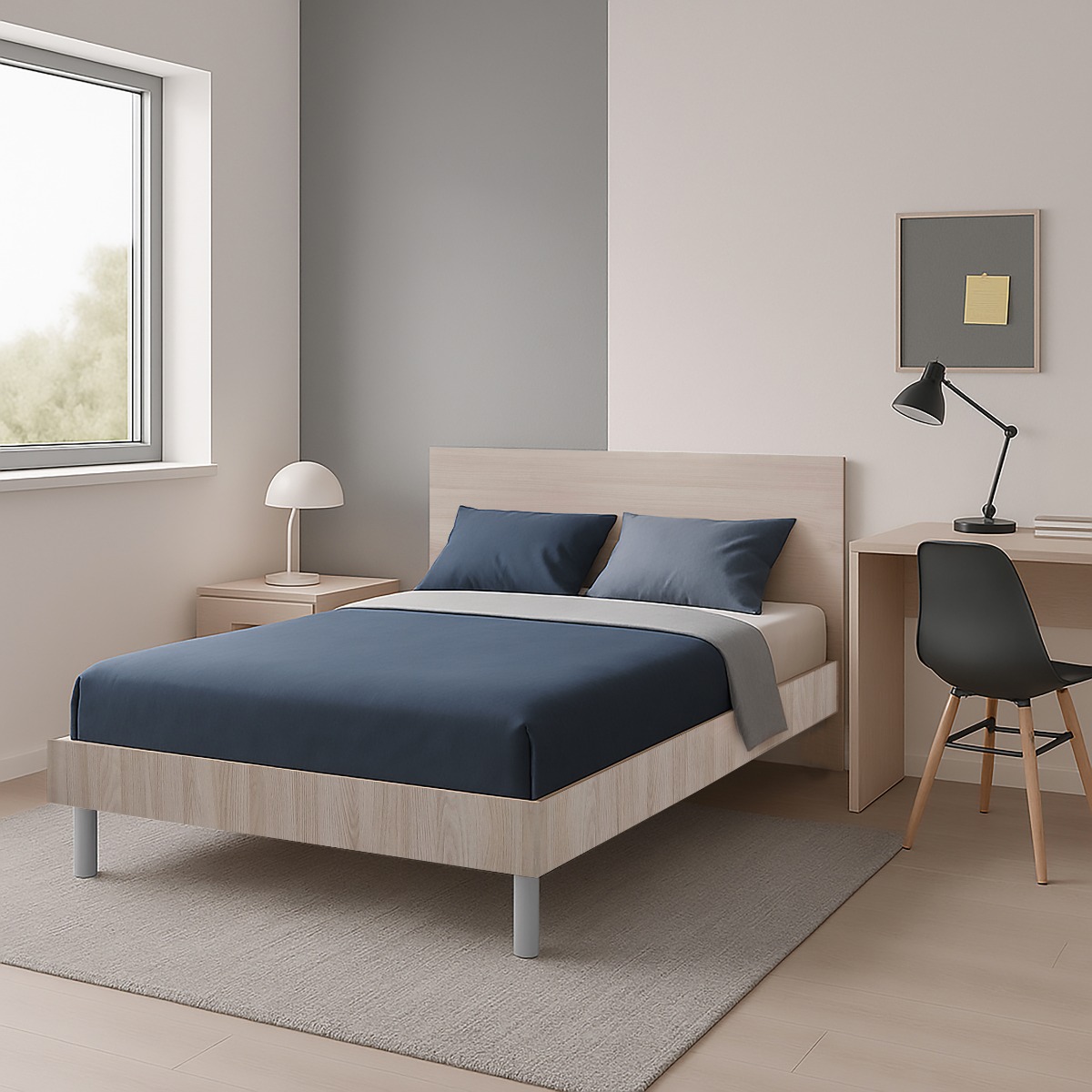 LETTO 1 PIAZZA E MEZZA CON GIROLETTO MOD. KATERINA OLMO PERLA 