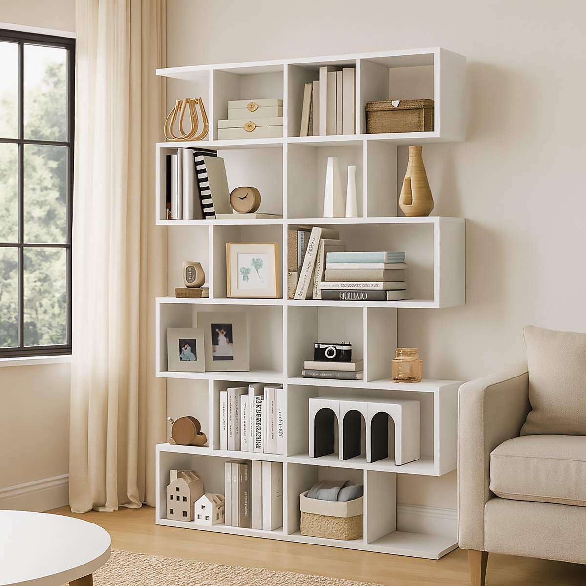 LIBRERIA MOD. DOUBLE CM 149.8X37.4 H. 214.8 OSSIDO BIANCO