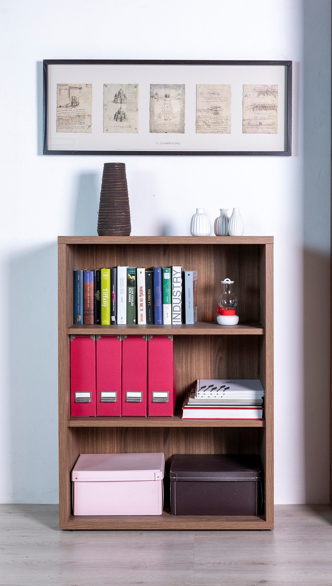 LIBRERIA MOD. DA VINCI CM 81.6X35.7 H. 112.3 NOCE BRERA