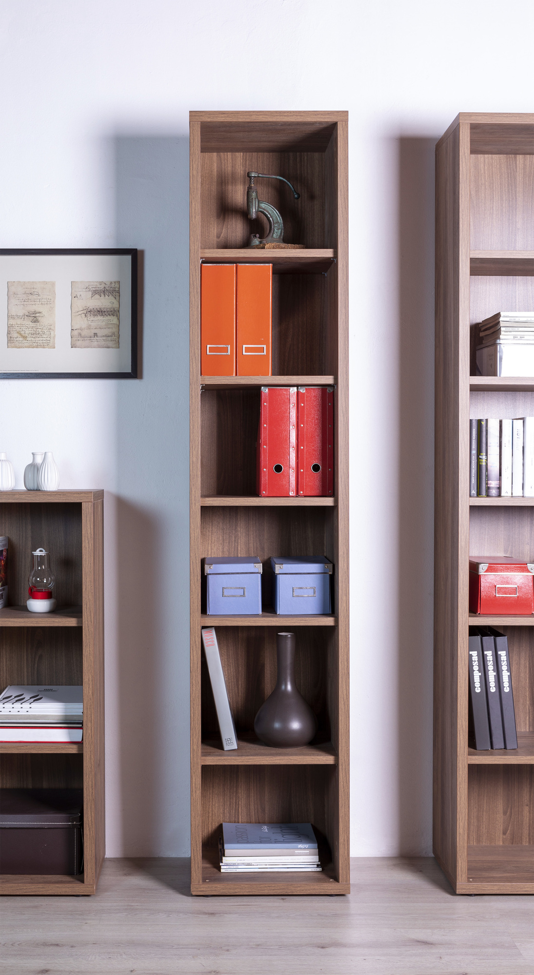 LIBRERIA MOD. DA VINCI CM 44X35.7 H. 217.2 NOCE BRERA 