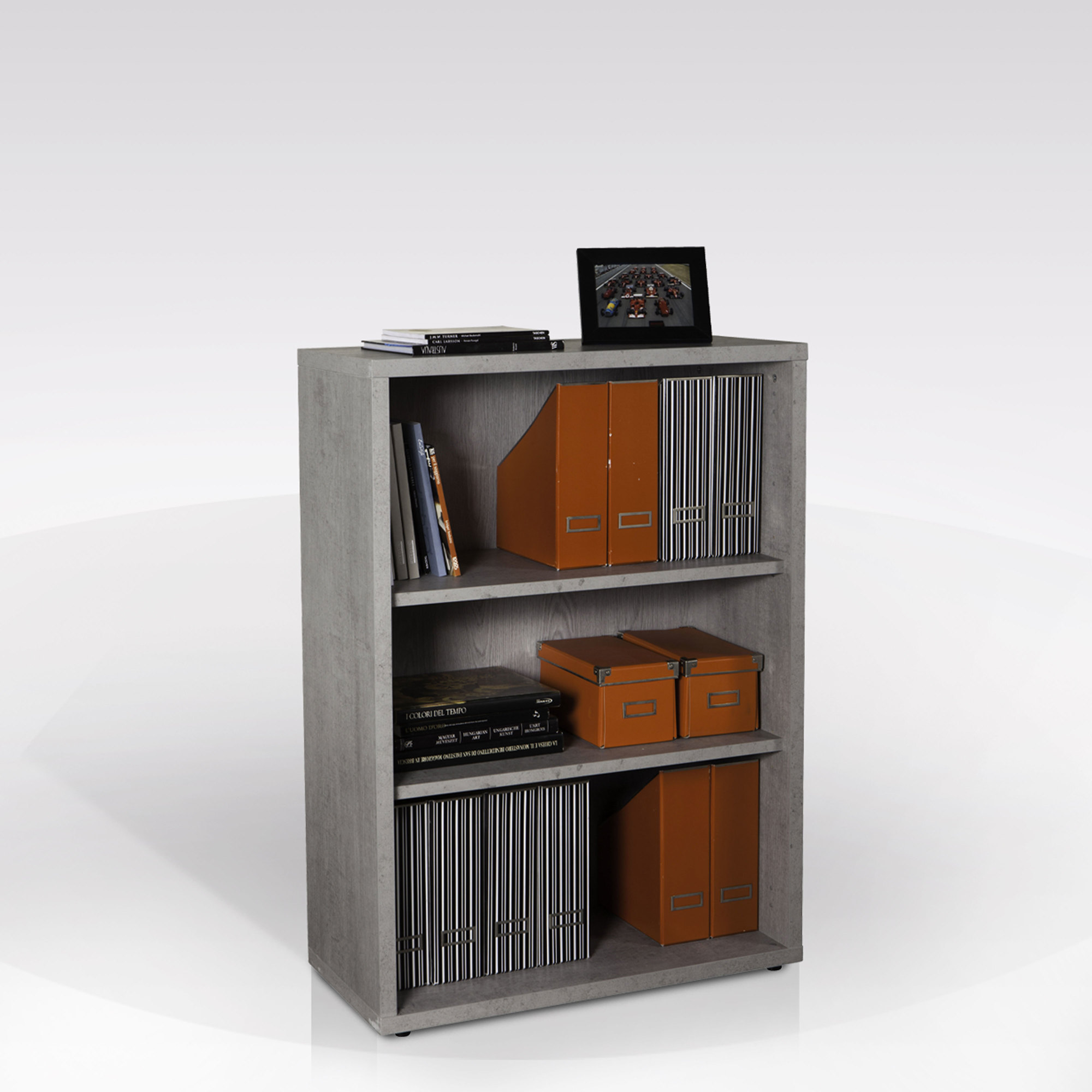 LIBRERIA MOD. DISEGNO CM 82X36 H. 112 CEMENTO