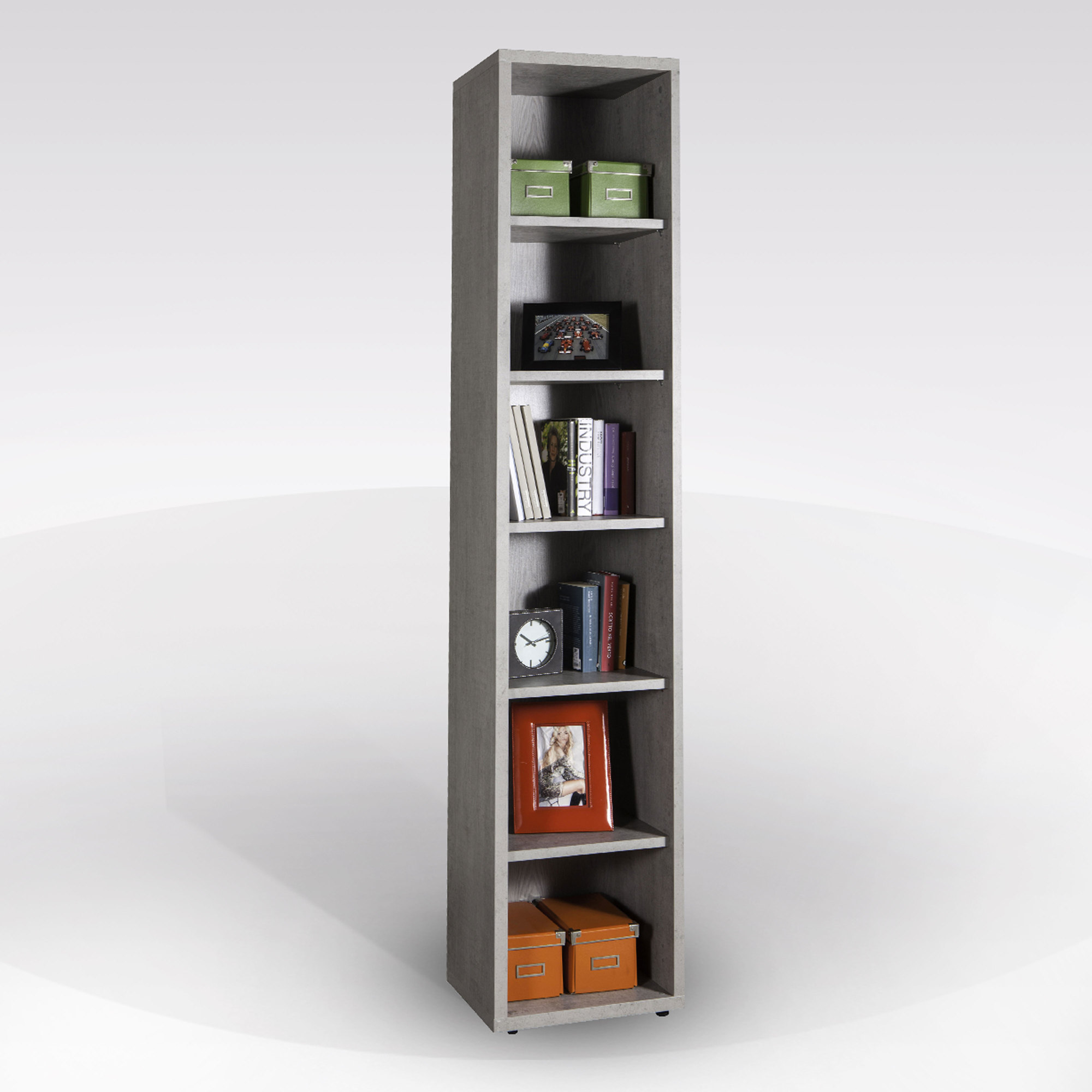 LIBRERIA MOD. DISEGNO CM 44X36 H. 217 CEMENTO