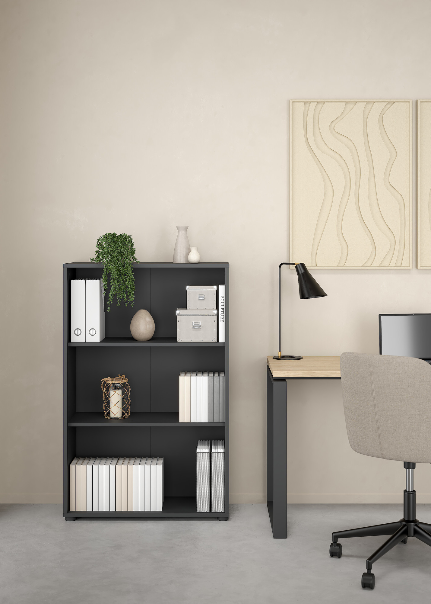 LIBRERIA MOD. SIGN CM 79.6X34.3 H. 123.6 GRIGIO OPACO