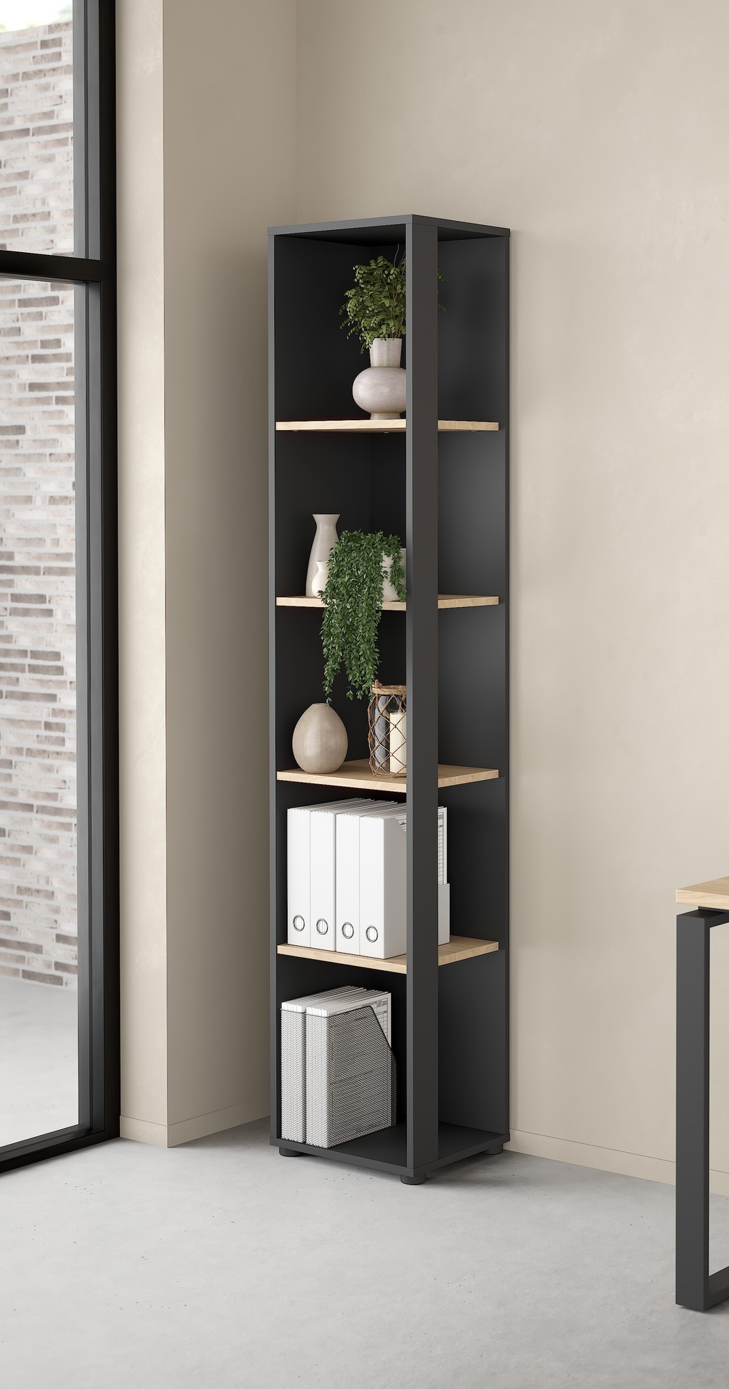 LIBRERIA MOD. SIGN CM 40.8X34.3 H. 204. 7 GRIGIO OPACO E JACKSON HICHORY