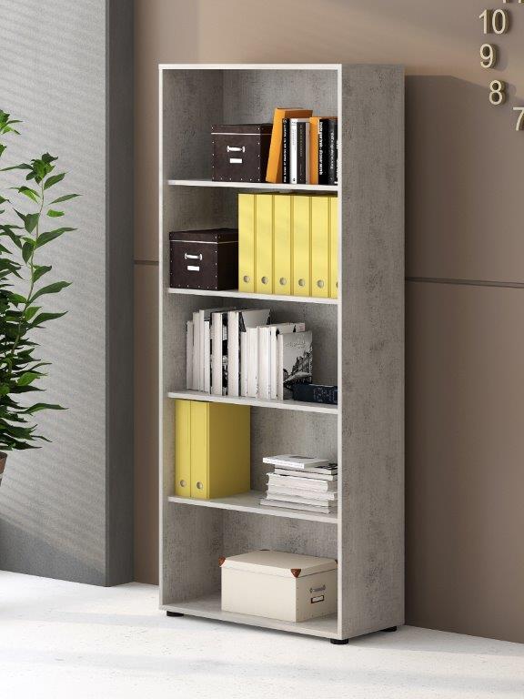 LIBRERIA MOD. OMEGA II CM 78.5X33.6 H. 188 CEMENTO