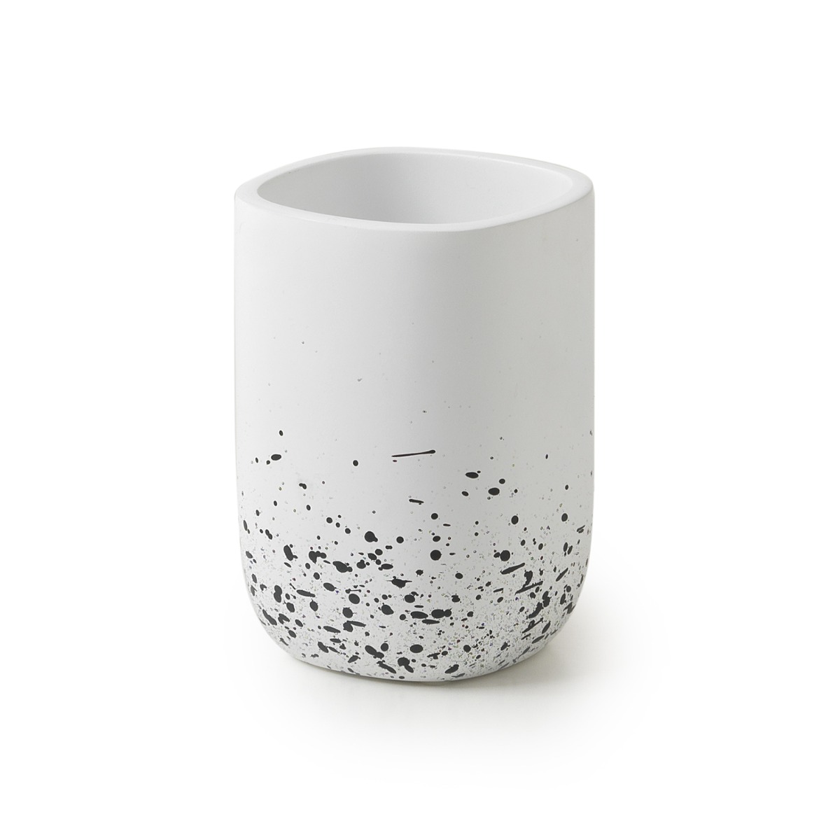 LINEA LAYLA - BICCHIERE PORTASPAZZOLINI IN RESINA BIANCO MATT