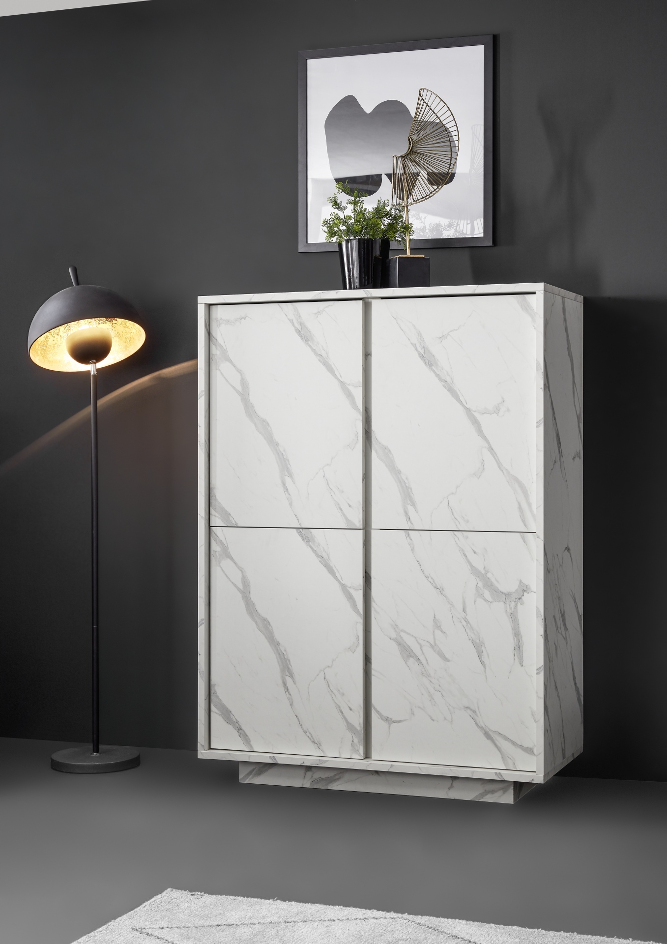 MADIA MOD. CARRARA CM 92X43 H. 145 EFFETTO MARMO BIANCO