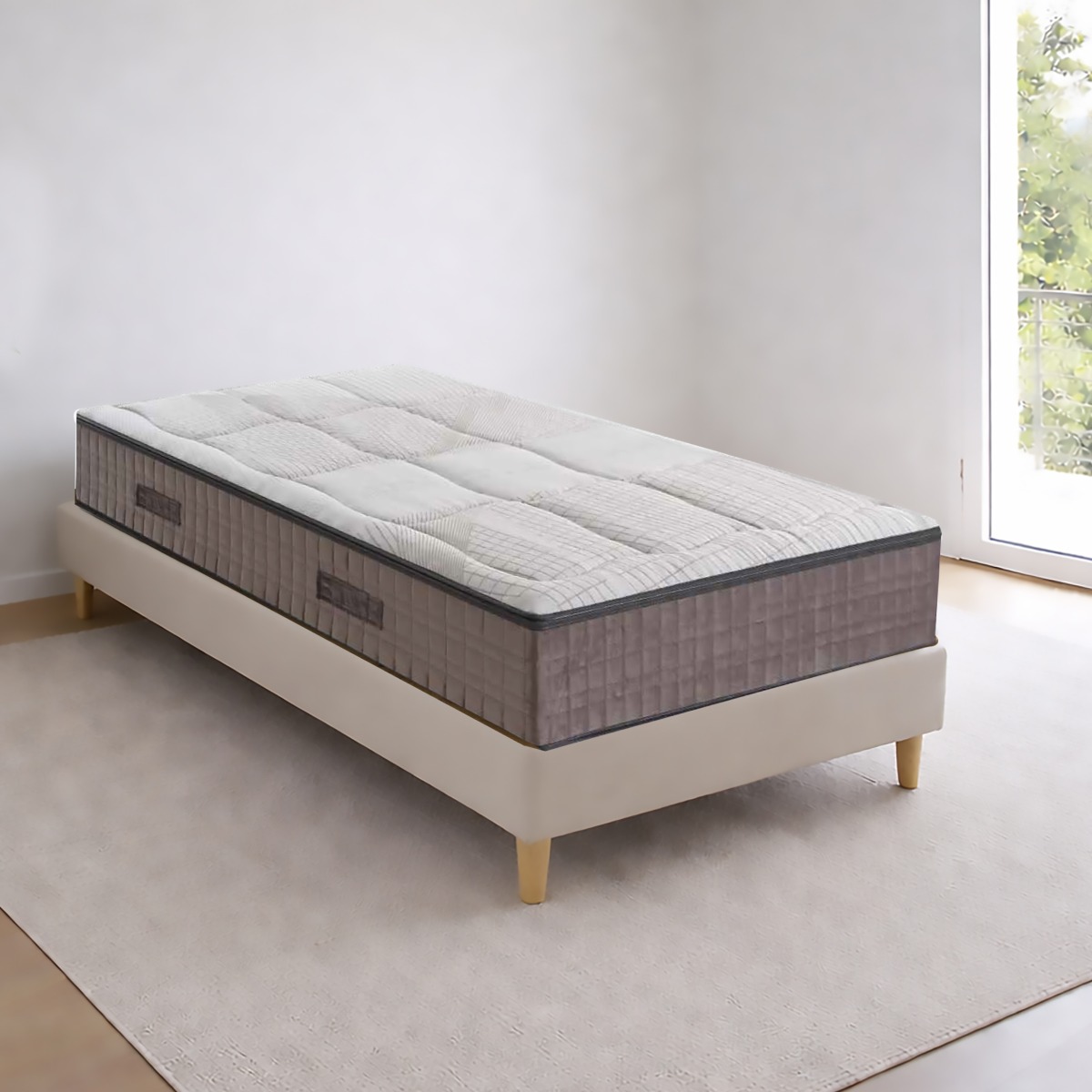 MATERASSO MOD. SINFONIA 1 PIAZZA E 1/2 120X190CM A MOLLE INDIPENDENTI E MEMORY