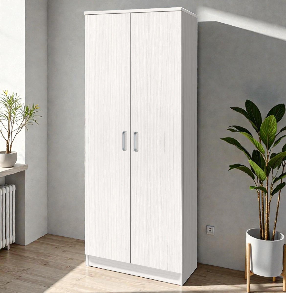 MOBILE MULTIUSO CM 71X38 H. 182 ROVERE SBIANCATO