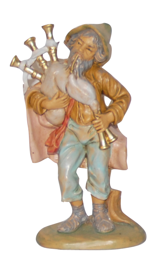 PASTORE ZAMPOGNARO MOD. LUX IN PVC EFFETTO LEGNO H. 13CM
