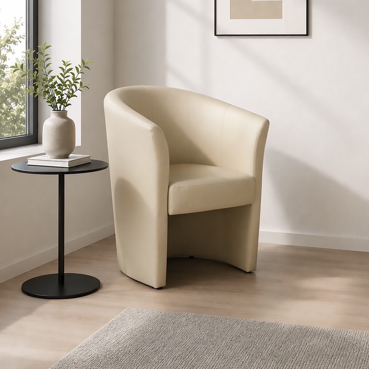 POLTRONA MOD. MOON IN ECOPELLE CM 64X63 H. 76 BEIGE