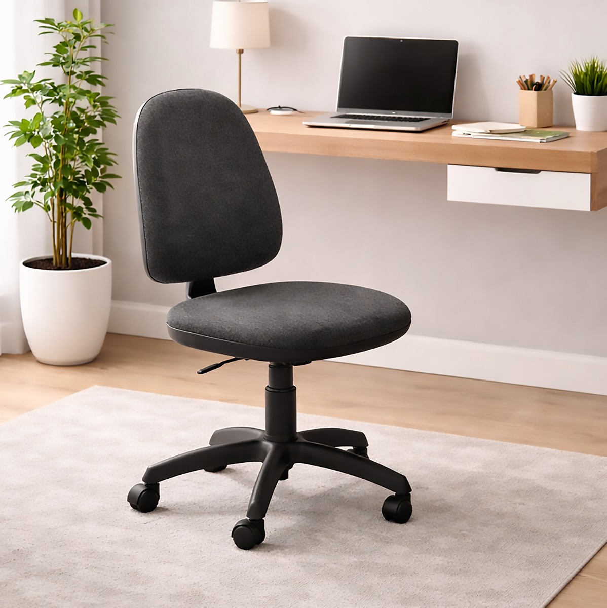 SEDIA UFFICIO MOD. START H IN TESSUTO GRIGIO SCURO 
