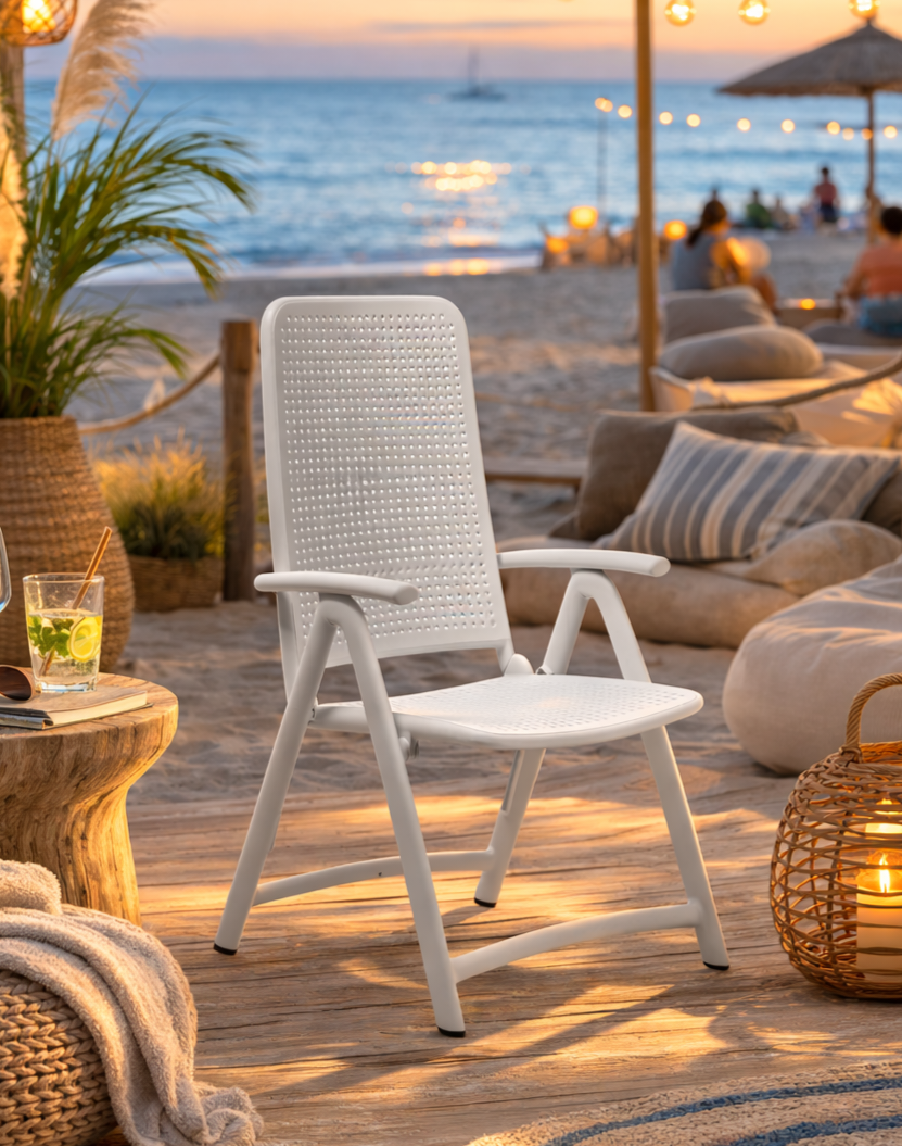 NARDI OUTDOOR - POLTRONA PIEGHEVOLE MOD. DARSENA BIANCA