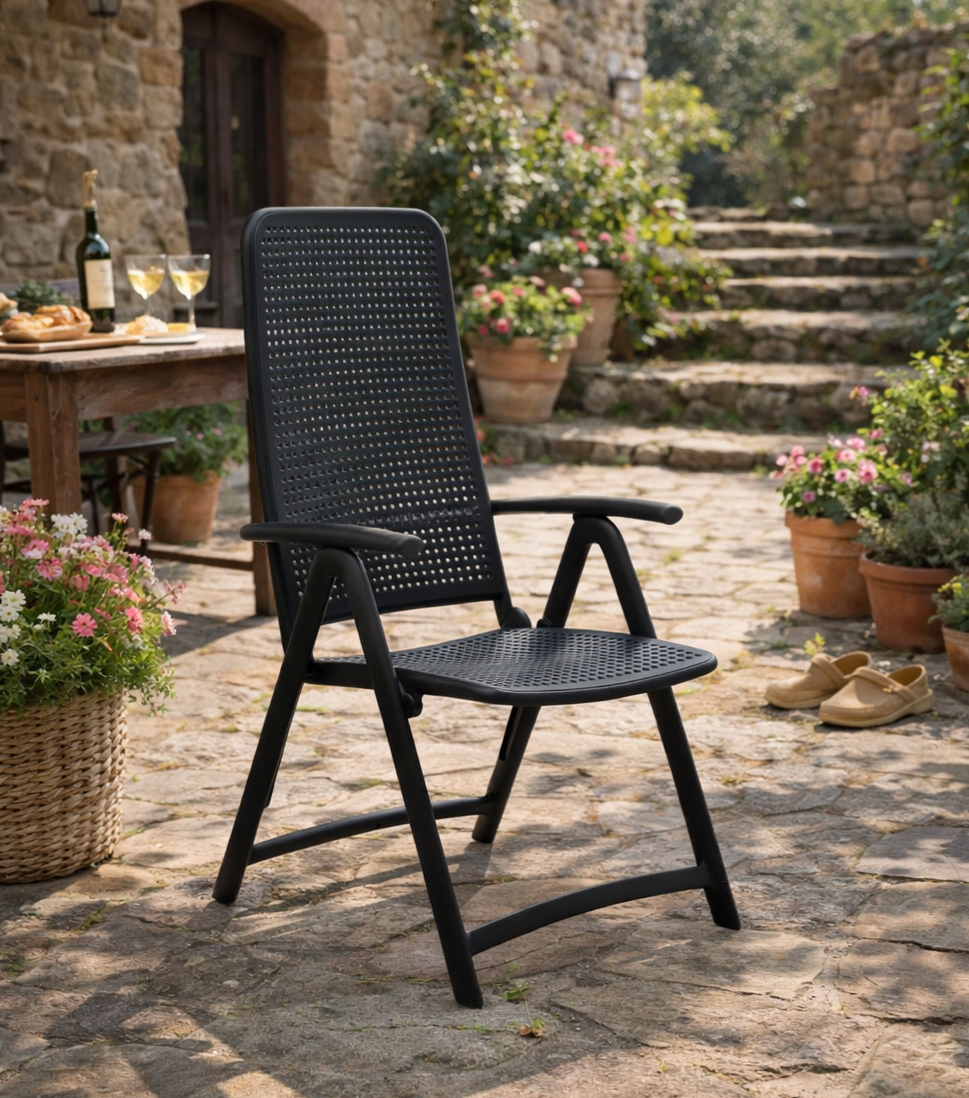 NARDI OUTDOOR - POLTRONA PIEGHEVOLE MOD. DARSENA ANTRACITE