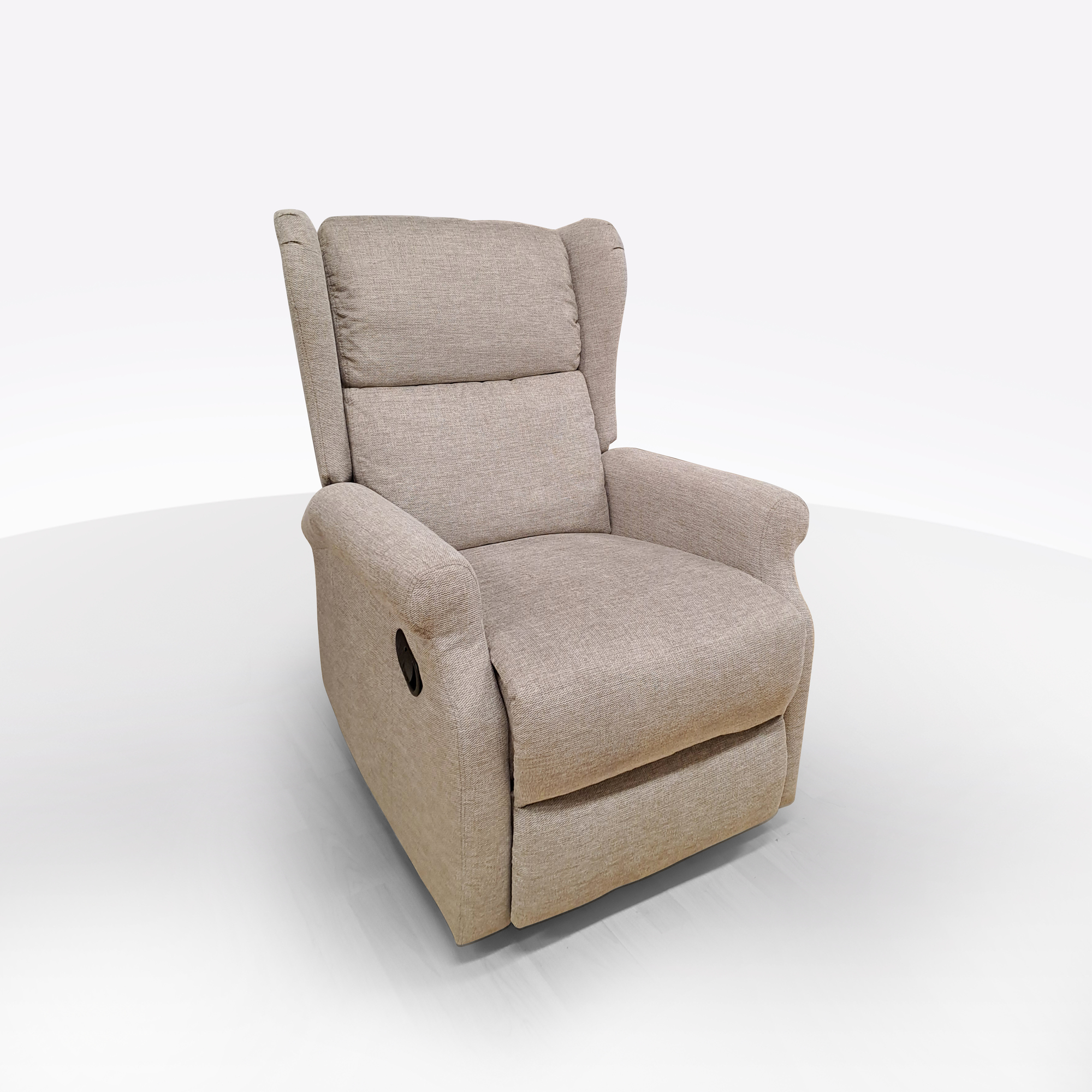 POLTRONA CON RELAX MANUALE IN TESSUTO BEIGE