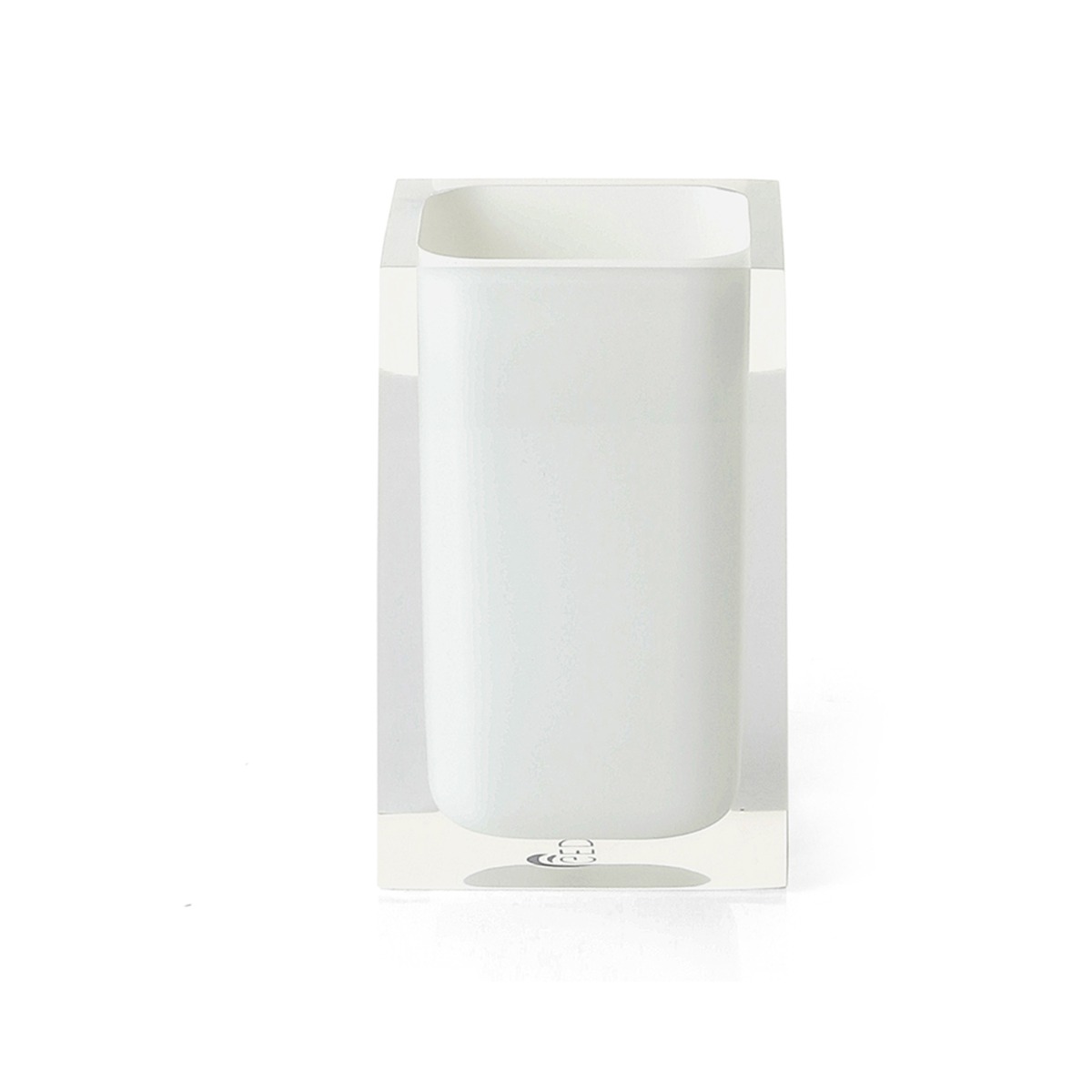 LINEA RAINBOW - BICCHIERE PORTASPAZZOLINI IN RESINA BIANCO 