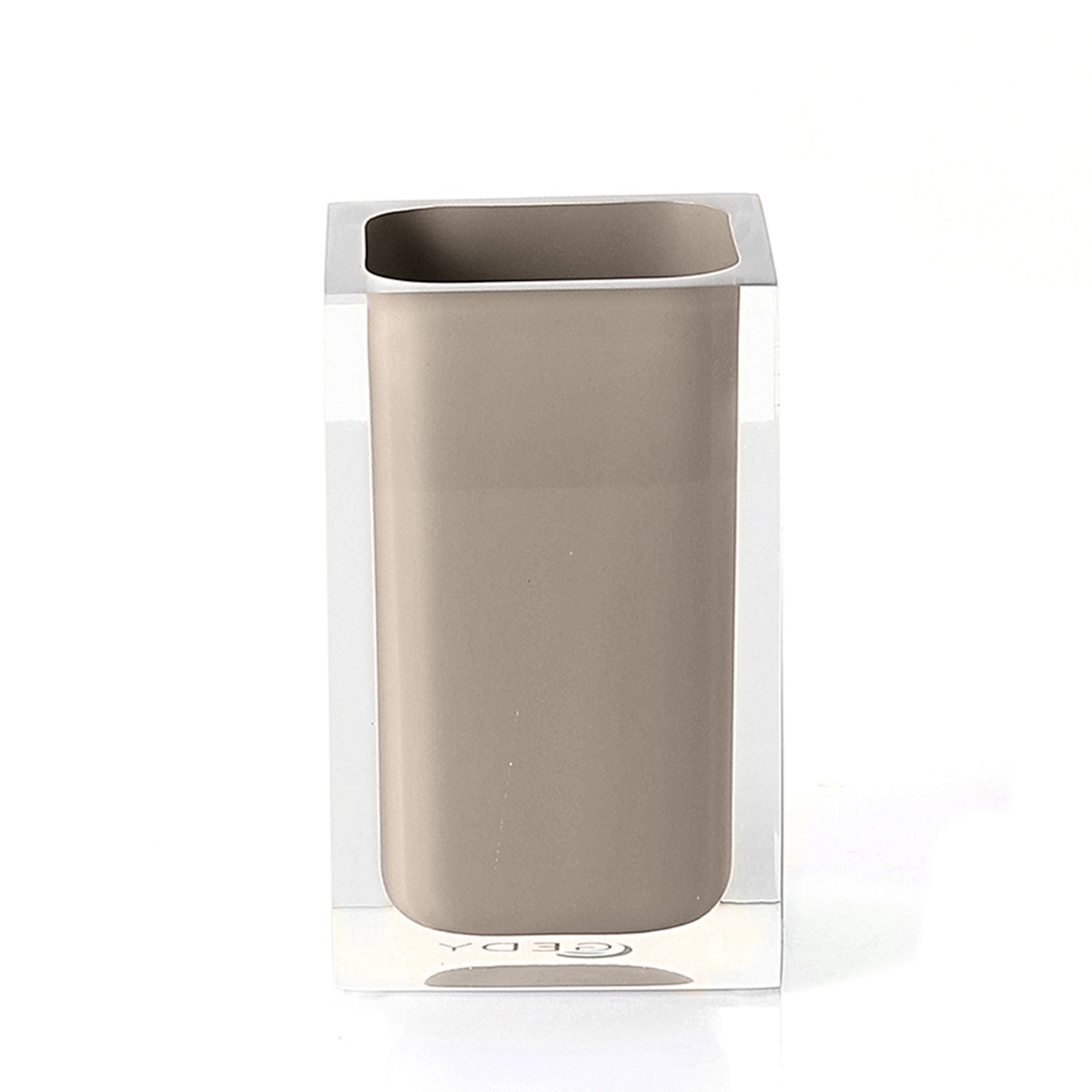 LINEA RAINBOW - BICCHIERE PORTASPAZZOLINI IN RESINA TORTORA CHIARO