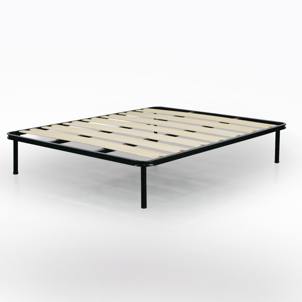 RETE MATRIMONIALE 160X190 IN METALLO NERO CON 7 DOGHE 