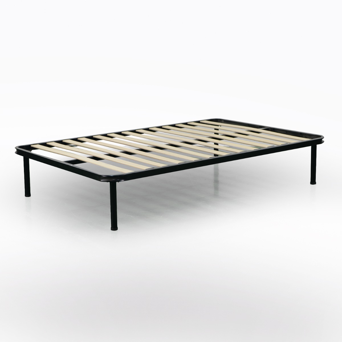 RETE ORTOPEDICA 1 PIAZZA E 1/2 120X190 IN METALLO NERO  CON 13 DOGHE