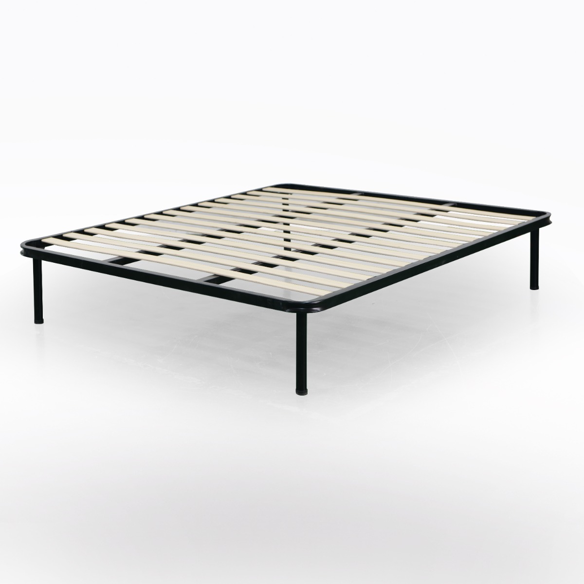 RETE MATRIMONIALE 160X190 IN METALLO NERO CON 13 DOGHE
